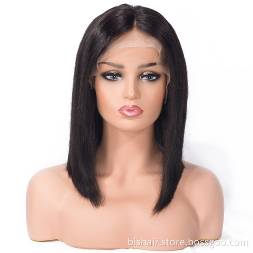 Cheap human hair13x4 Lace Front Bob Wig Straight 100% Brazilian Virgin Cuticle Aligned Human Hair Cheap Vendor for Black Women